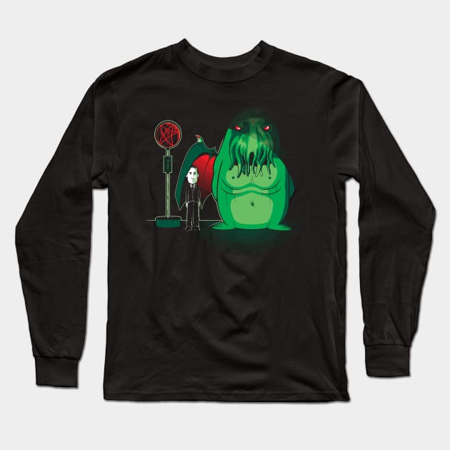 Cthulhu Waits Long Sleeve T-Shirt by Ratigan